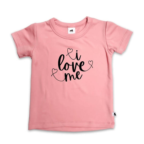 Baby/Kids Graphic Bamboo T-Shirt | "I Love Me" | Rose