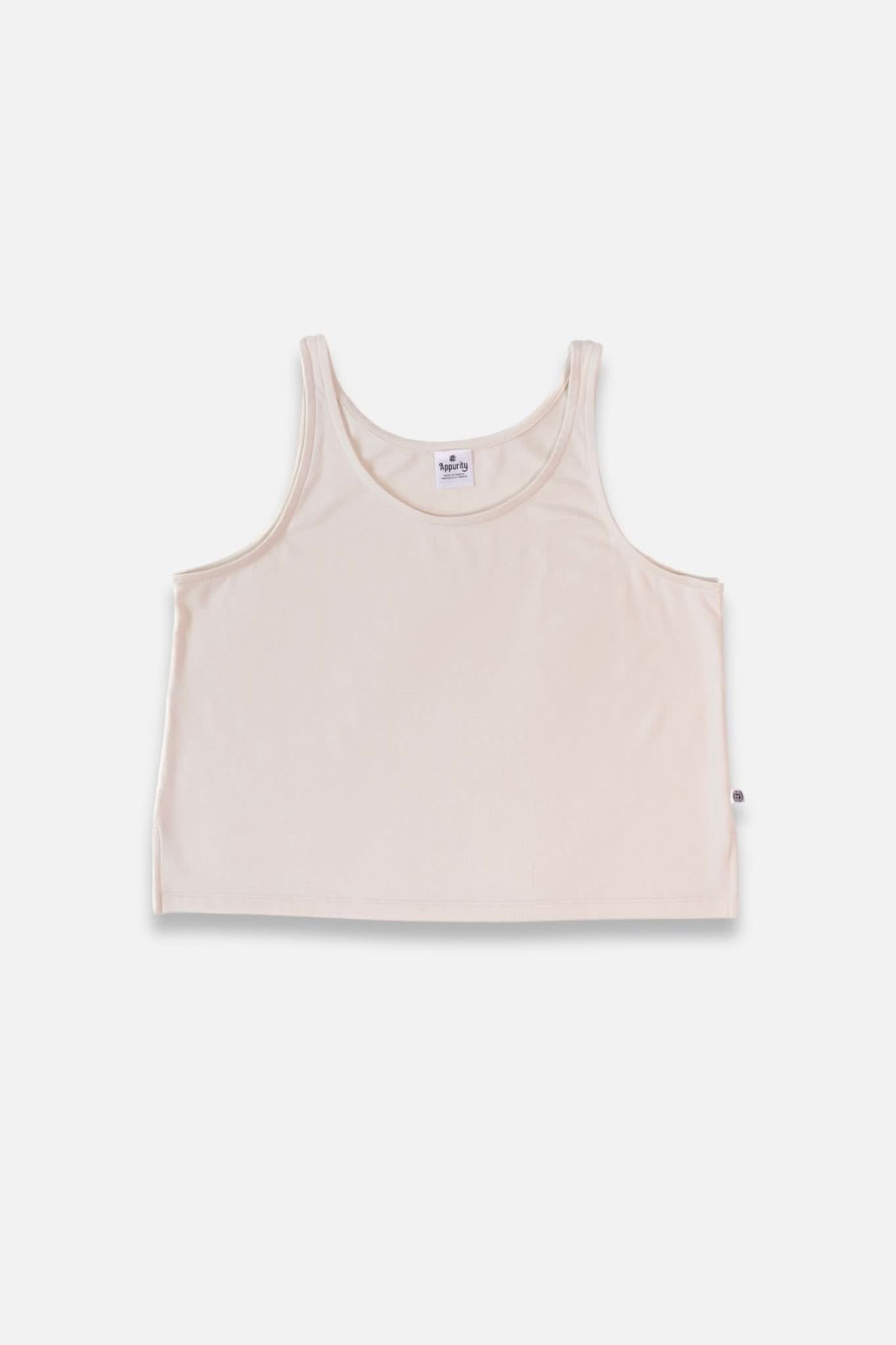 Ladies' Bamboo Cropped Tank | Cream
