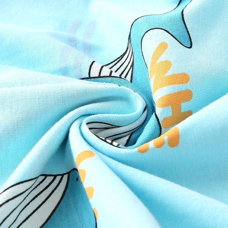 Spring and Autumn Boys Whale Cartoon Pattern Long Sleeves Top and Pants Clothing Set