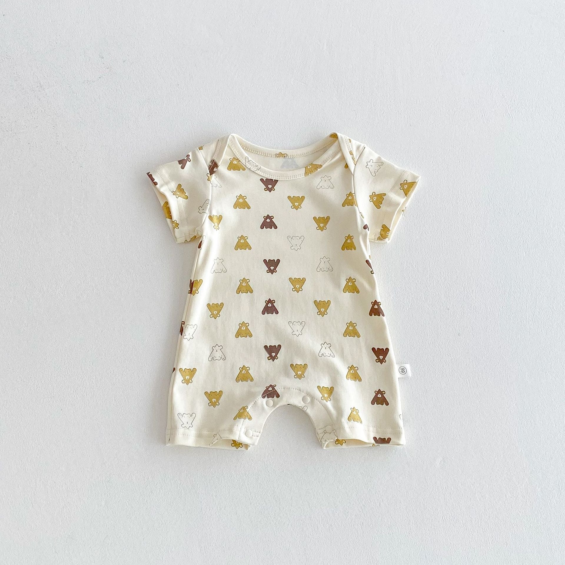 Summer Arrival Baby Unisex Animals Cartoon Pattern Short Sleeves Rompers