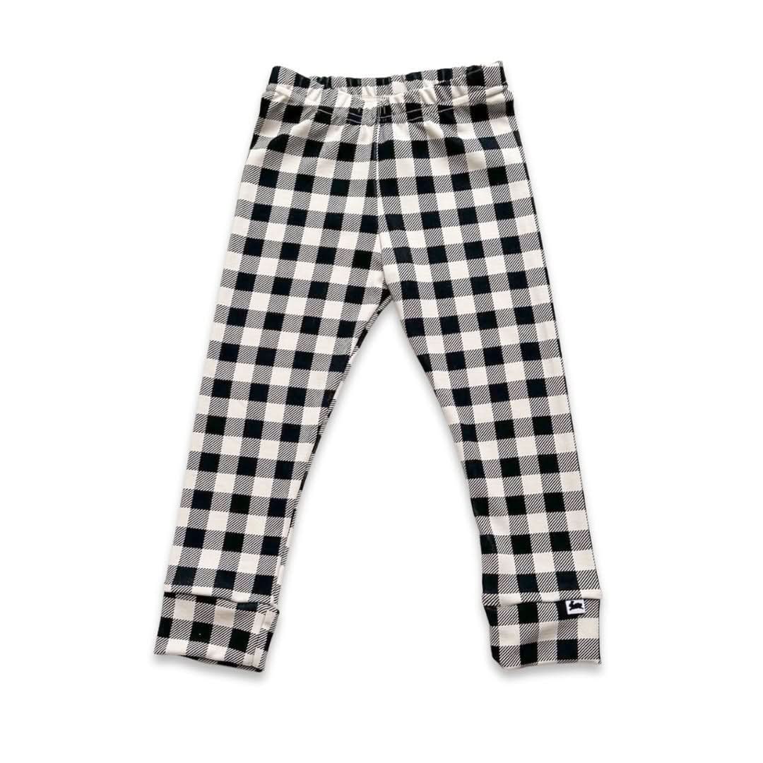 Youth Bamboo Leggings | Bison Plaid